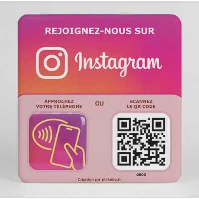 Plaque Instagram NFC & QR Code personnalisée – Boostez vos abonnés | Plakode Plaque Instagram NFC & QR Code personnalisée – Boostez vos abonnés | Plakode