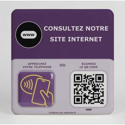 Plaque NFC & QR Code « Consultez notre site internet » – Attirez plus de visiteurs | Plakode