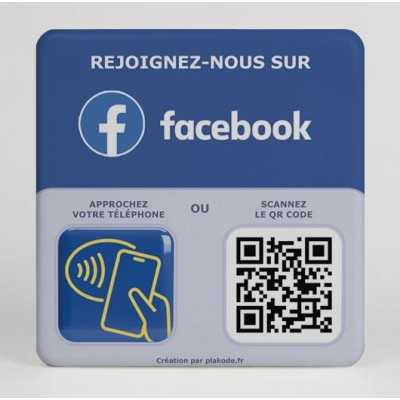 Plaque Facebook NFC & QR Code personnalisée – Gagnez en visibilité | Plakode