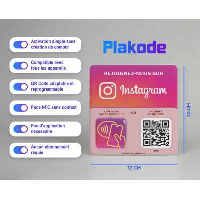 Plaque Instagram NFC & QR Code personnalisée – Boostez vos abonnés | Plakode Plaque Instagram NFC & QR Code personnalisée – Boostez vos abonnés | Plakode